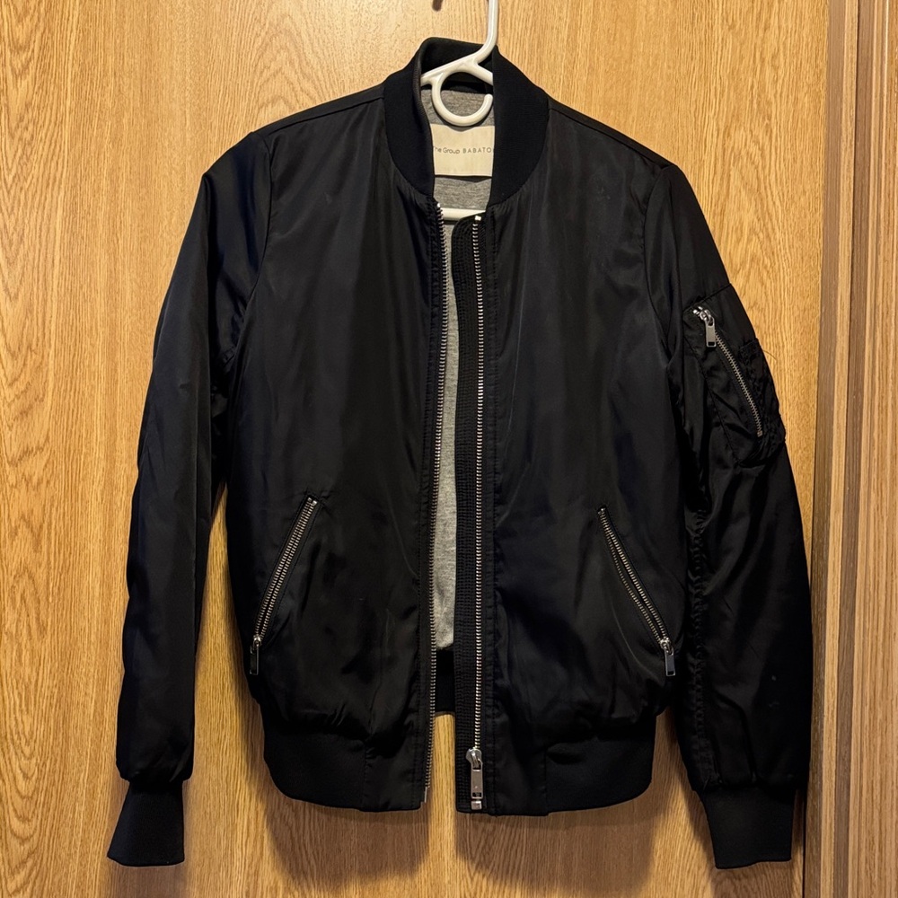 Babaton Classic Black Bomber Jacket size XS